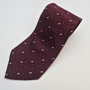 International Passport Italian Silk Necktie Burgundy Maroon Men's Formal Tie